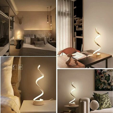 Lampe De Table Lampe De Chevet Design Spirale Moderne Lampe De Table Dimmable Touch Lampes De Chevet Blanc Chaud, Luminosité Réglable,Lampe à Lumière Chaude 4 Lampe De Table Lampe De Chevet Design Spirale Moderne Lampe De Table Dimmable Touch Lampes De Chevet Blanc Chaud, Luminosité Réglable,Lampe à Lumière Chaude – Image 4
