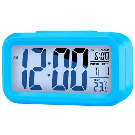 Réveil De Voyage - Horloge Numérique Avec Grand écran LCD, Rétro-éclairage Bleu, Calendrier, Snooze Et Affichage De La Température - Blue 1 Réveil De Voyage - Horloge Numérique Avec Grand écran LCD, Rétro-éclairage Bleu, Calendrier, Snooze Et Affichage De La Température - Blue