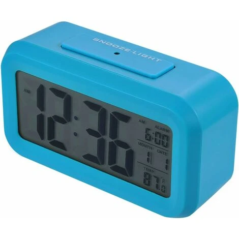 Réveil De Voyage - Horloge Numérique Avec Grand écran LCD, Rétro-éclairage Bleu, Calendrier, Snooze Et Affichage De La Température - Blue 2 Réveil De Voyage - Horloge Numérique Avec Grand écran LCD, Rétro-éclairage Bleu, Calendrier, Snooze Et Affichage De La Température - Blue – Image 2