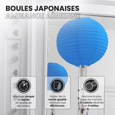 Boule Papier 50cm Bleu Roi 2 Boule Papier 50cm Bleu Roi – Image 2