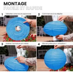 Boule Papier 50cm Bleu Roi 8 Boule Papier 50cm Bleu Roi -EUROPALAMP Soldes Magasin 10361513 4