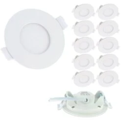 Lot De 10 Spots Encastrables LED Panel Extra-Plat 3W Température De Couleur: Blanc Chaud 3000K