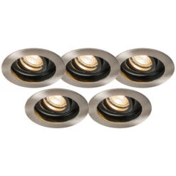 QAZQA Rondoo - Spot Encastrable Moderne - 1 Lumière - Ø 10.4 Cm - Acier - Moderne - Éclairage Intérieur - Salon I Chambre I Cuisine I Salle à Manger