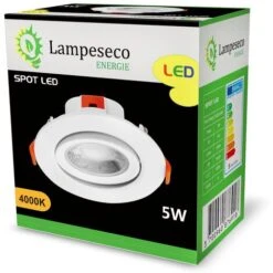 Lot De 5 Spot LED Encastrable Pour Plafond 5W Blanc Neutre Transformateur Intégré -EUROPALAMP Soldes Magasin 12706266 4