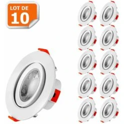 Lot De 10 Spot LED Encastrable Pour Plafond 5W Blanc Neutre Transformateur Intégré