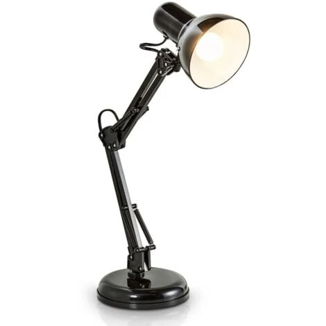 Lampe De Bureau LED Lampe De Table Noire Design Retro Métal Orientable & Pivotable 1 Lampe De Bureau LED Lampe De Table Noire Design Retro Métal Orientable & Pivotable