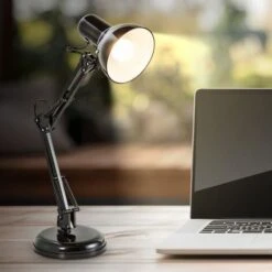 Lampe De Bureau LED Lampe De Table Noire Design Retro Métal Orientable & Pivotable 8 Lampe De Bureau LED Lampe De Table Noire Design Retro Métal Orientable & Pivotable -EUROPALAMP Soldes Magasin 13224077 4