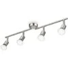 B.K.Licht Plafonnier LED 4 Spots Pivotants & Orientables, 4 Ampoules LED 2,9W GU10, Barre Spots Plafond Salon Salle à Manger Cuisine Couloir, 2 Bras Tournants, Lumière Blanche Chaude