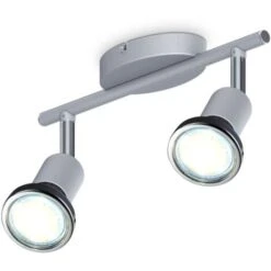 Plafonnier LED 2 Spots Salon Orientable GU10 Métal Spots Plafond 2 Spots