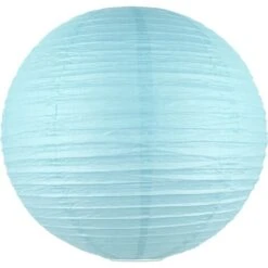 Boule Papier Bleu Ciel 50cm - Lampion Papier En Papier De Riz - Lanterne Japonaise Bleu Ciel Pour Décoration De Mariage, Anniversaire, Fêtes