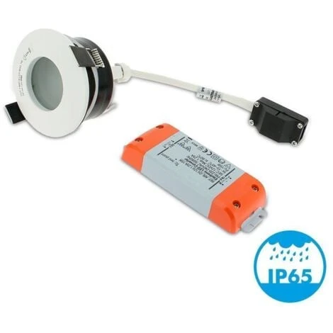 Spot LED Salle De Bain Complet IP65 Blanc 82mm + Ampoule GU5.3 Température De Couleur: Blanc Chaud 3000K 2 Spot LED Salle De Bain Complet IP65 Blanc 82mm + Ampoule GU5.3 Température De Couleur: Blanc Chaud 3000K – Image 2