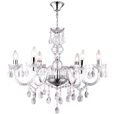 Lustre Plafonnier Suspendu Luminaire Cristal Pendule Lustres Clair Salon éclairage Globo 63116-6 1 Lustre Plafonnier Suspendu Luminaire Cristal Pendule Lustres Clair Salon éclairage Globo 63116-6