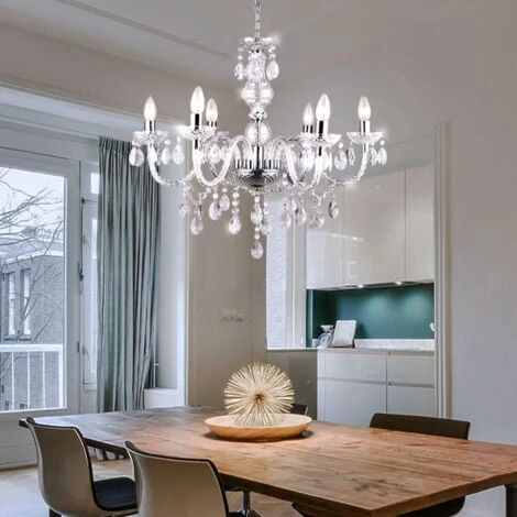 Lustre Plafonnier Suspendu Luminaire Cristal Pendule Lustres Clair Salon éclairage Globo 63116-6 3 Lustre Plafonnier Suspendu Luminaire Cristal Pendule Lustres Clair Salon éclairage Globo 63116-6 – Image 3