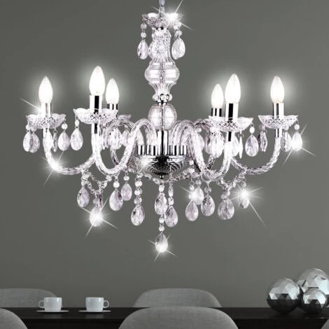 Lustre Plafonnier Suspendu Luminaire Cristal Pendule Lustres Clair Salon éclairage Globo 63116-6 4 Lustre Plafonnier Suspendu Luminaire Cristal Pendule Lustres Clair Salon éclairage Globo 63116-6 – Image 4