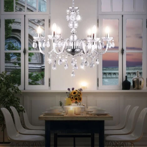 Lustre Plafonnier Suspendu Luminaire Cristal Pendule Lustres Clair Salon éclairage Globo 63116-6 5 Lustre Plafonnier Suspendu Luminaire Cristal Pendule Lustres Clair Salon éclairage Globo 63116-6 – Image 5