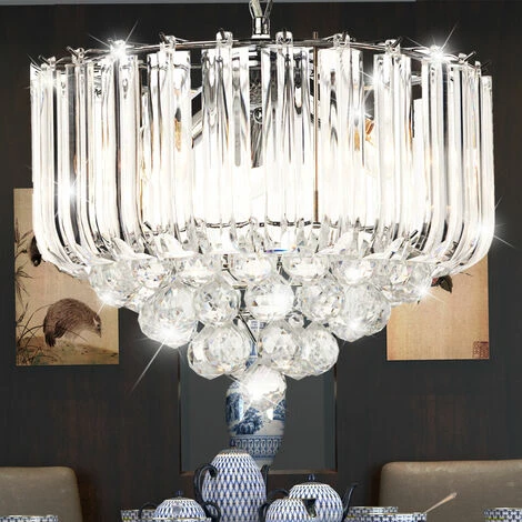 Cristal Suspendu Luminaire Chrome Pendule Lustre Plafonnier Salon éclairage Clair Globo 15303 5 Cristal Suspendu Luminaire Chrome Pendule Lustre Plafonnier Salon éclairage Clair Globo 15303 – Image 5