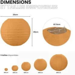 Boule Papier 20 Cm Cumin -EUROPALAMP Soldes Magasin 14857936 3