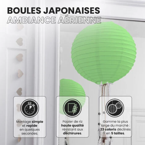 Boule Papier 40cm Vert Sauge 2 Boule Papier 40cm Vert Sauge – Image 2