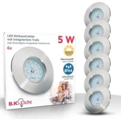 Lot De 3 Spots LED à Encastrer Ultra-plats Salle De Bain IP44 Spots Encastrables Plafond