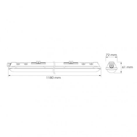 Reglette LED Etanche 120cm 40W 4000K IP65 CREALYS 2 Reglette LED Etanche 120cm 40W 4000K IP65 CREALYS – Image 2