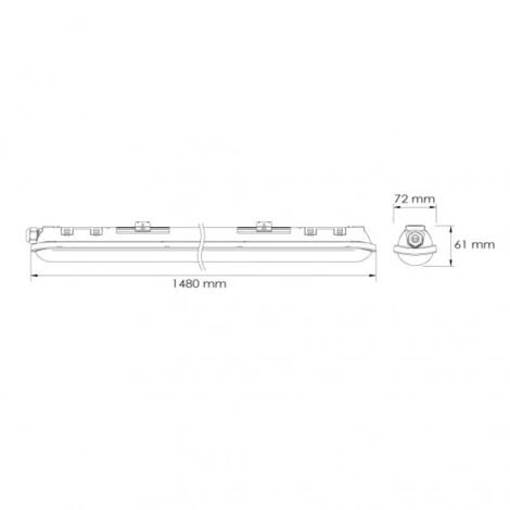 Reglette LED Etanche 150cm 55W 4000K IP65 CREALYS 2 Reglette LED Etanche 150cm 55W 4000K IP65 CREALYS – Image 2