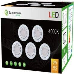 Lot De 10 Spot Led Encastrable Complete Orientable Blanc Avec Ampoule Gu10 230v Eq. 50w, Lumiere Blanc Neutre 9 Lot De 10 Spot Led Encastrable Complete Orientable Blanc Avec Ampoule Gu10 230v Eq. 50w, Lumiere Blanc Neutre -EUROPALAMP Soldes Magasin 1713847 5
