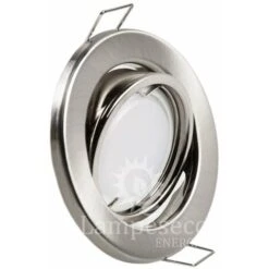 Lot De 10 Spot Led Encastrable Orientable Alu Brossé Avec Ampoule Gu10 230v Eq. 50w, Blanc Chaud -EUROPALAMP Soldes Magasin 1734885 4