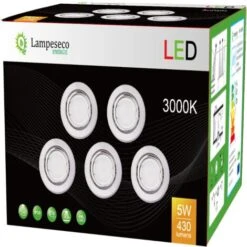 Lot De 10 Spot Led Encastrable Orientable Alu Brossé Avec Ampoule Gu10 230v Eq. 50w, Blanc Chaud -EUROPALAMP Soldes Magasin 1734885 5