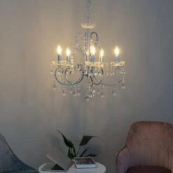 Lustre Cristal Argent - Pavia -EUROPALAMP Soldes Magasin 18122842 3