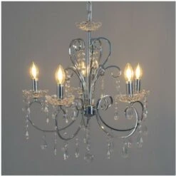 Lustre Cristal Argent - Pavia -EUROPALAMP Soldes Magasin 18122842 4