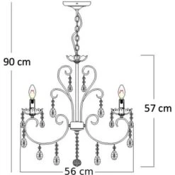 Lustre Cristal Argent - Pavia -EUROPALAMP Soldes Magasin 18122842 5