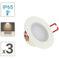 Xanlite - Lot De 3 Spots Encastrable LED Intégrés - IP 65 Pour Salle De Bain - Cons. 5W (eq. 50W) - 345 Lumens - Blanc Neutre - PACK3SEL345CWIP 8 Xanlite - Lot De 3 Spots Encastrable LED Intégrés - IP 65 Pour Salle De Bain - Cons. 5W (eq. 50W) - 345 Lumens - Blanc Neutre - PACK3SEL345CWIP -EUROPALAMP Soldes Magasin 18355876 4