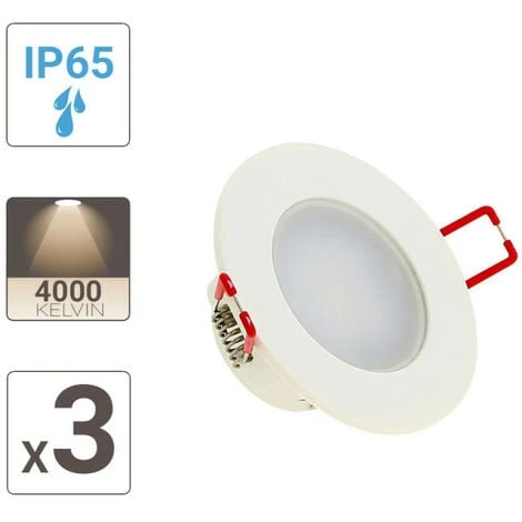 Xanlite - Lot De 3 Spots Encastrable LED Intégrés - IP 65 Pour Salle De Bain - Cons. 5W (eq. 50W) - 345 Lumens - Blanc Neutre - PACK3SEL345CWIP 4 Xanlite - Lot De 3 Spots Encastrable LED Intégrés - IP 65 Pour Salle De Bain - Cons. 5W (eq. 50W) - 345 Lumens - Blanc Neutre - PACK3SEL345CWIP – Image 4