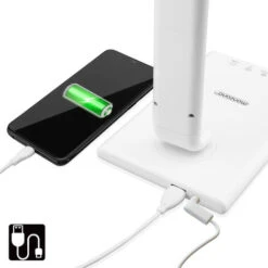 Monzana Lampe De Bureau LED Avec Port De Charge USB 7 Niveaux 12 W Blanc -EUROPALAMP Soldes Magasin 18474157 3