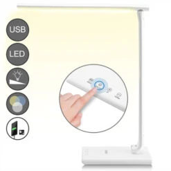 Monzana Lampe De Bureau LED Avec Port De Charge USB 7 Niveaux 12 W Blanc -EUROPALAMP Soldes Magasin 18474157 5