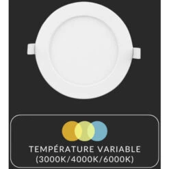 Spot LED Rond Extra Plat 6W Ø115mm Dimmable Température Variable - Blanc - SILAMP -EUROPALAMP Soldes Magasin 19306199 5
