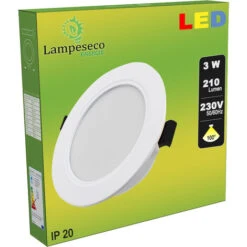 Lot De 20 Spot Encastrable LED Downlight Panel Extra-Plat 3W Blanc Froid 6000K -EUROPALAMP Soldes Magasin 23616398 4