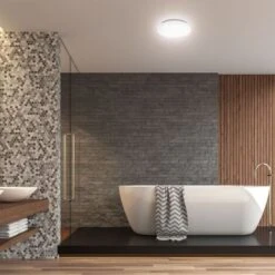 B.K.Licht Plafonnier LED Spéciale Sdb, Ø22cm, Protection Contre Les Projections D’eau IP44, Platine LED 10W Intégrée, 900lm, Lumière Blanche Neutre 4000K -EUROPALAMP Soldes Magasin 24113968 3