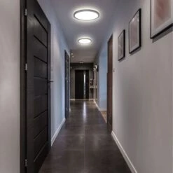 B.K.Licht Plafonnier LED Ultra Plat 28mm Avec Rétroéclairage Indirect, Platine LED 18W Intégrée, 2400Lm, Lumière Blanche Neutre 4000K, éclairage Plafond Ø29cm -EUROPALAMP Soldes Magasin 24633153 4