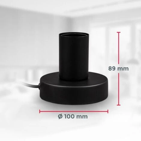 Lampe à Poser Rétro Lampe De Lecture Métal Noir Mat Douille E27 Câble Avec Interrupteur Lampe De Chevet Vintage Ø10cm 4 Lampe à Poser Rétro Lampe De Lecture Métal Noir Mat Douille E27 Câble Avec Interrupteur Lampe De Chevet Vintage Ø10cm – Image 4