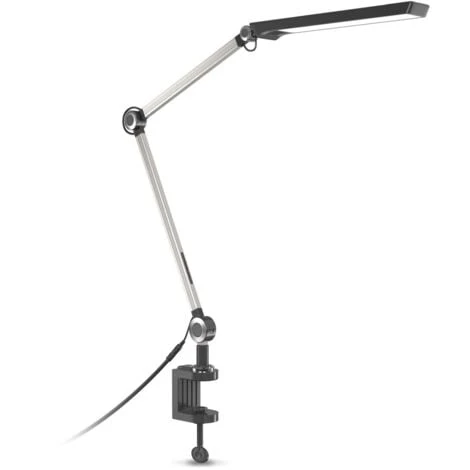B.K.Licht Lampe De Lecture LED, Pivotante, Température De La Lumière Réglable CCT, Dimmable, Module LED 9W Intégré, Lampe De Bureau & De Chevet, Largeur Pince Jusqu'à 50mm, Noir Argent 1 B.K.Licht Lampe De Lecture LED, Pivotante, Température De La Lumière Réglable CCT, Dimmable, Module LED 9W Intégré, Lampe De Bureau & De Chevet, Largeur Pince Jusqu'à 50mm, Noir Argent