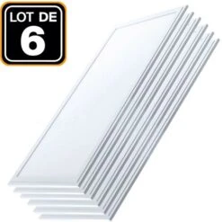 EUROPALAMP Lot 6 Dalles LED 40W 120x30 Blanc Foid 6000k