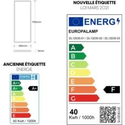 EUROPALAMP Lot 6 Dalles LED 40W 120x30 Blanc Foid 6000k -EUROPALAMP Soldes Magasin 26817927 3
