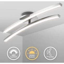B.K.Licht Plafonnier LED 12W LED Orientable 960Lm 3000K Blanc Chaud Lampe Plafond Aluminium Brossé Salon Salle à Manger Cuisine 7 B.K.Licht Plafonnier LED 12W LED Orientable 960Lm 3000K Blanc Chaud Lampe Plafond Aluminium Brossé Salon Salle à Manger Cuisine -EUROPALAMP Soldes Magasin 27167482 3