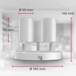 Plafonnier LED Lampe à 3 Flammes Ronde I Pivotante I Rotative I GU10 I Blanc Mat I Sans Ampoule I Chambre I Couloir -EUROPALAMP Soldes Magasin 27245505 5