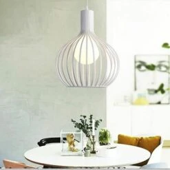 Lustre Suspensions Industrielle Cage Fer Lustre Abat-Jour E27 Blanc 7 Lustre Suspensions Industrielle Cage Fer Lustre Abat-Jour E27 Blanc -EUROPALAMP Soldes Magasin 27611239 3
