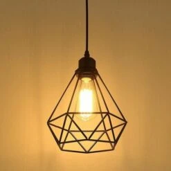 Lampe Suspension Vintage, Stoex E27 Lustre Plafonniers (sans Ampoule) Style Retro Industrielle (forme De Cage)