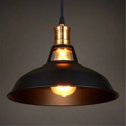 Lustre Suspension Industrielle Vintage E27 LED Lampe Plafonniers Retro Abat-jour Pour Cuisine Salle à Manger Salon Chambre Restaurant, Noir -EUROPALAMP Soldes Magasin 27611261 3