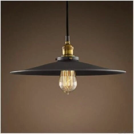 36cm E27 Suspension Industrielle Rétro Lustre Abat-Jour Noir Lampe De Plafond Luminaire Pour Salon Cuisine Bar 1PCS 3 36cm E27 Suspension Industrielle Rétro Lustre Abat-Jour Noir Lampe De Plafond Luminaire Pour Salon Cuisine Bar 1PCS – Image 3