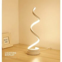 Lampe De Table Spirale LED , Incurvée Lampe De Bureau LED, 12W Lumière Blanc Chaud, Creative Acrylique LED Lampe De Modélisation Parfaite Pour Chambre à Coucher Salon (blanc) 6 Lampe De Table Spirale LED , Incurvée Lampe De Bureau LED, 12W Lumière Blanc Chaud, Creative Acrylique LED Lampe De Modélisation Parfaite Pour Chambre à Coucher Salon (blanc) -EUROPALAMP Soldes Magasin 27611279 3